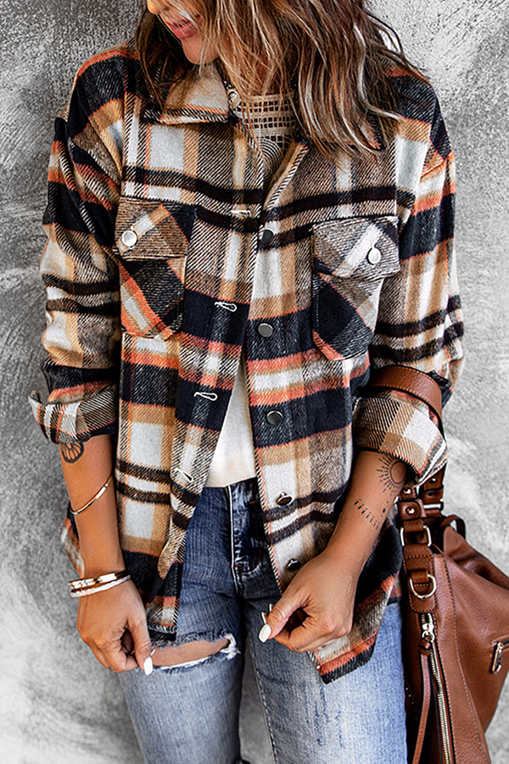 Geometric Plaid Shacket