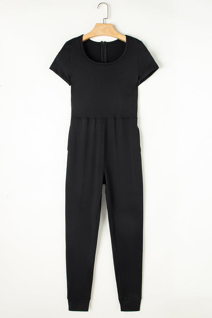 Short Sleeve Jogger Jumpsuit