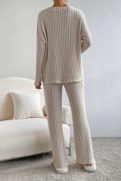 Ribbed Knit Two-piece Outfit