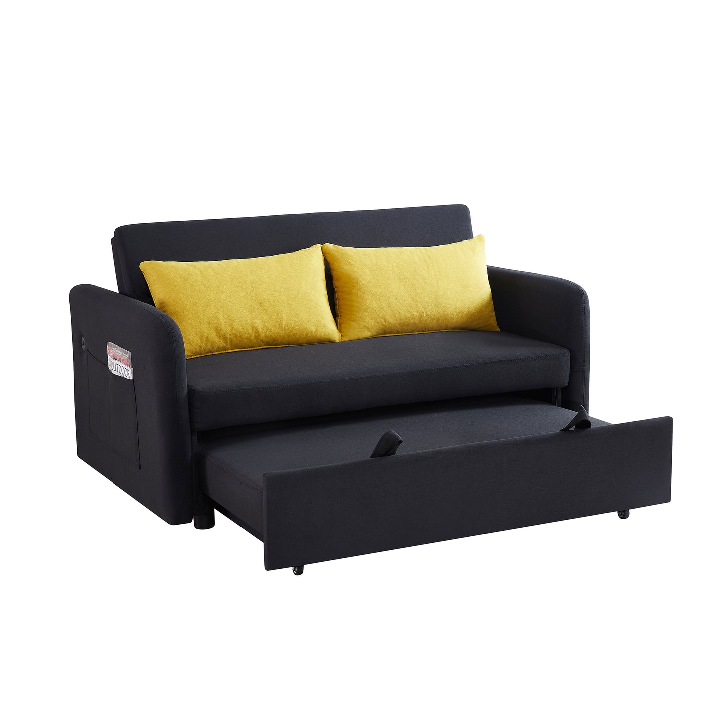 Twins Sofa Bed - Black Fabric