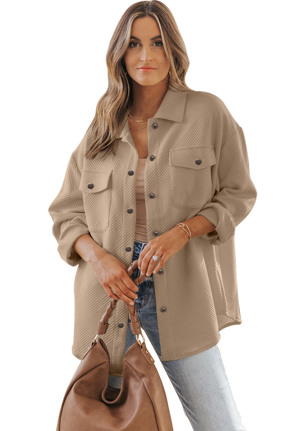 Textured Buttoned Shacket