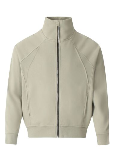 Men's Zip Up Stand Collar Jacket.