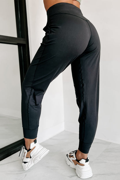 Exposed Seam High Waist Joggers