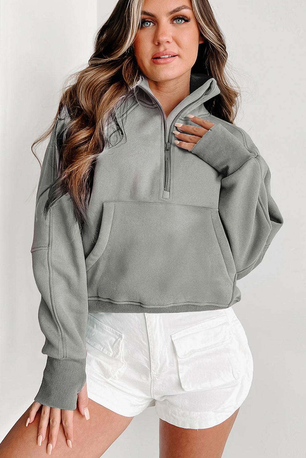 Fleece Lined Thumbhole Sweatshirt