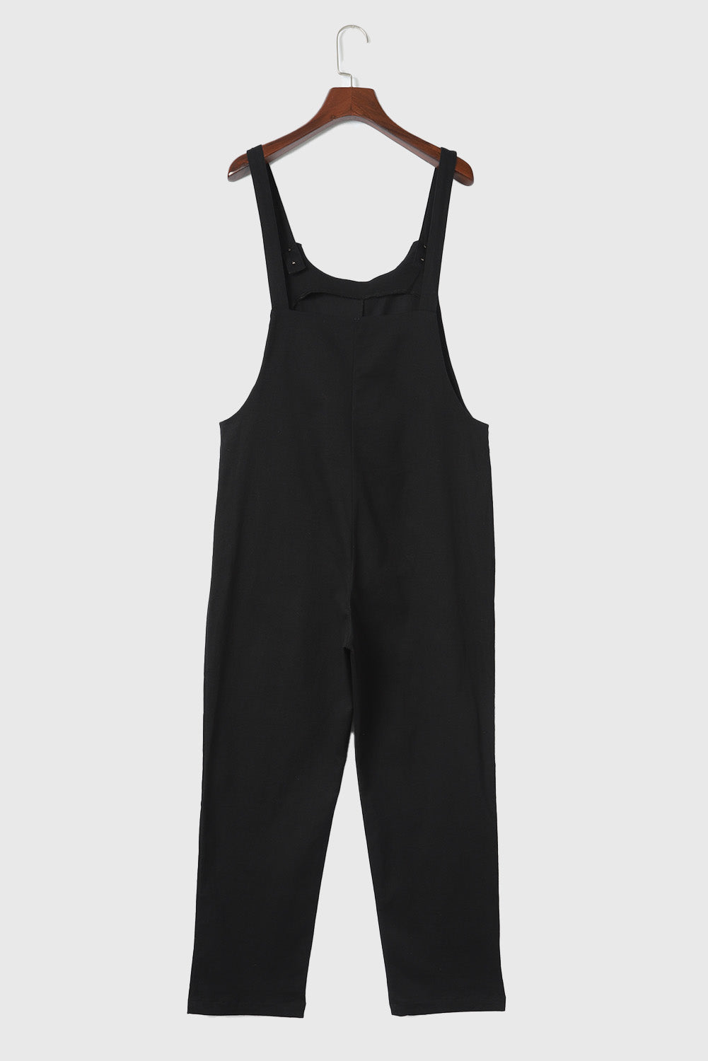 Black Pocketed Cropped Jumpsuit