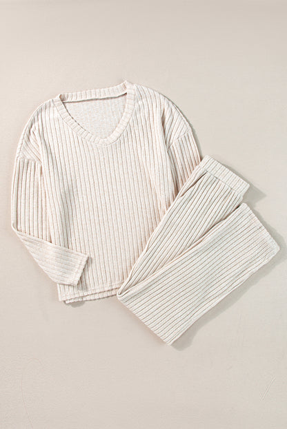 Ribbed Knit Two-piece Outfit