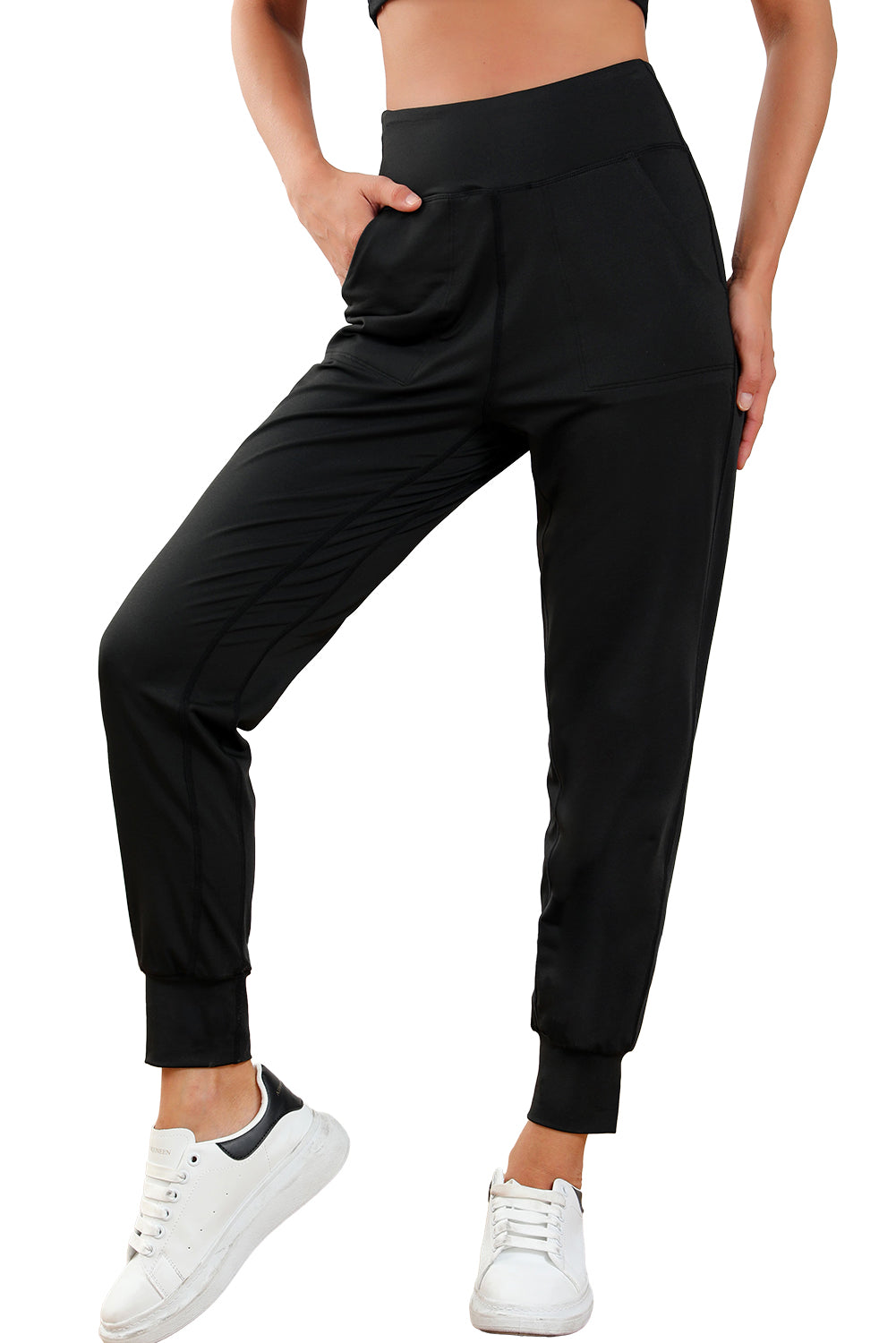 Exposed Seam High Waist Joggers