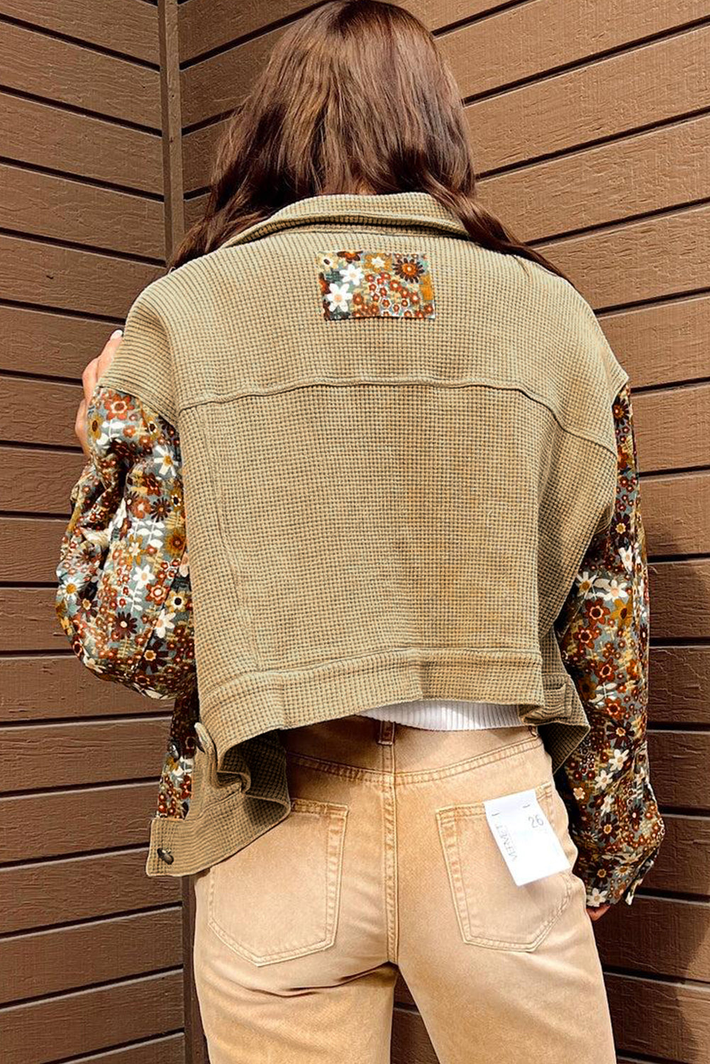 Waffle Knit Floral Jacket