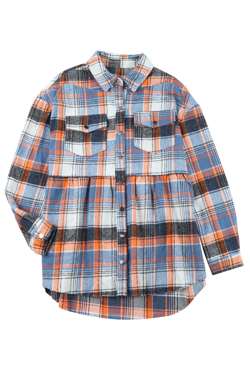 Multicolor Plaid Ruffled Shacket