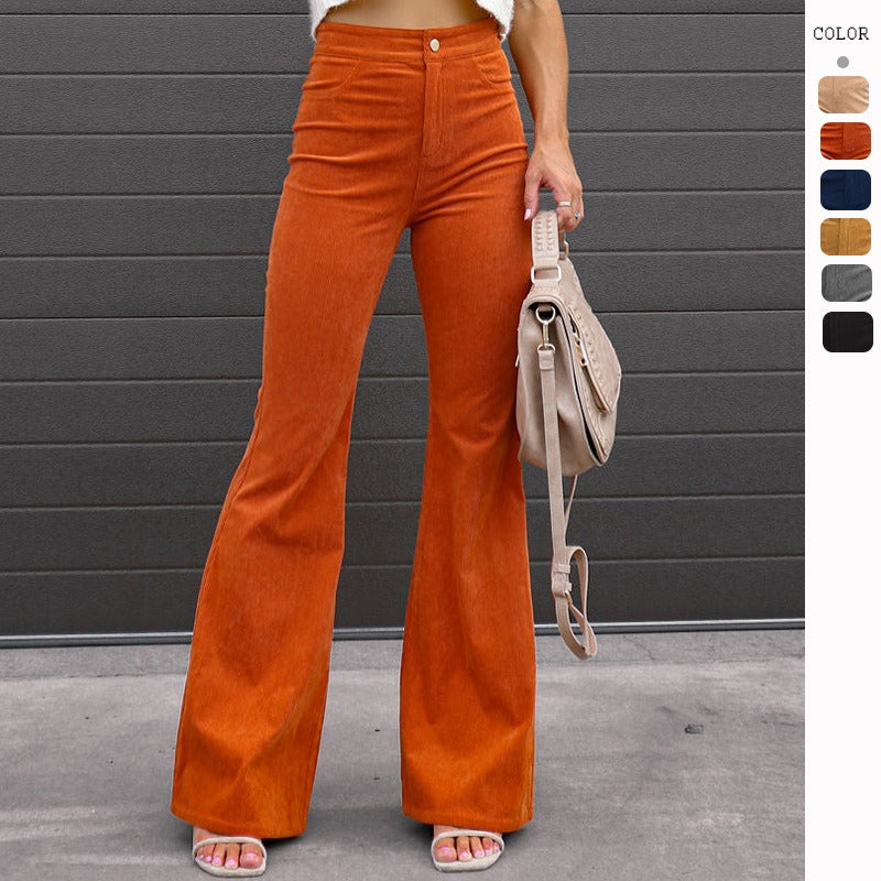 High-Waist Slim-Fit Micro Flare Pants