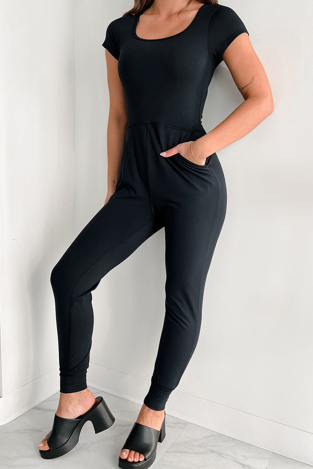 Short Sleeve Jogger Jumpsuit