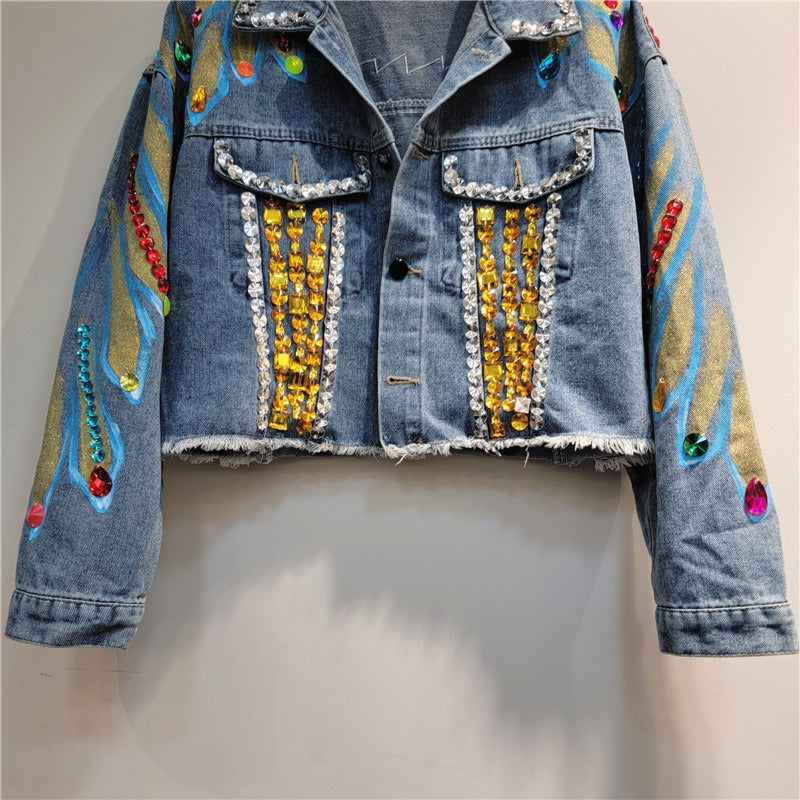 Handmade Beaded Heavy Denim Jacket