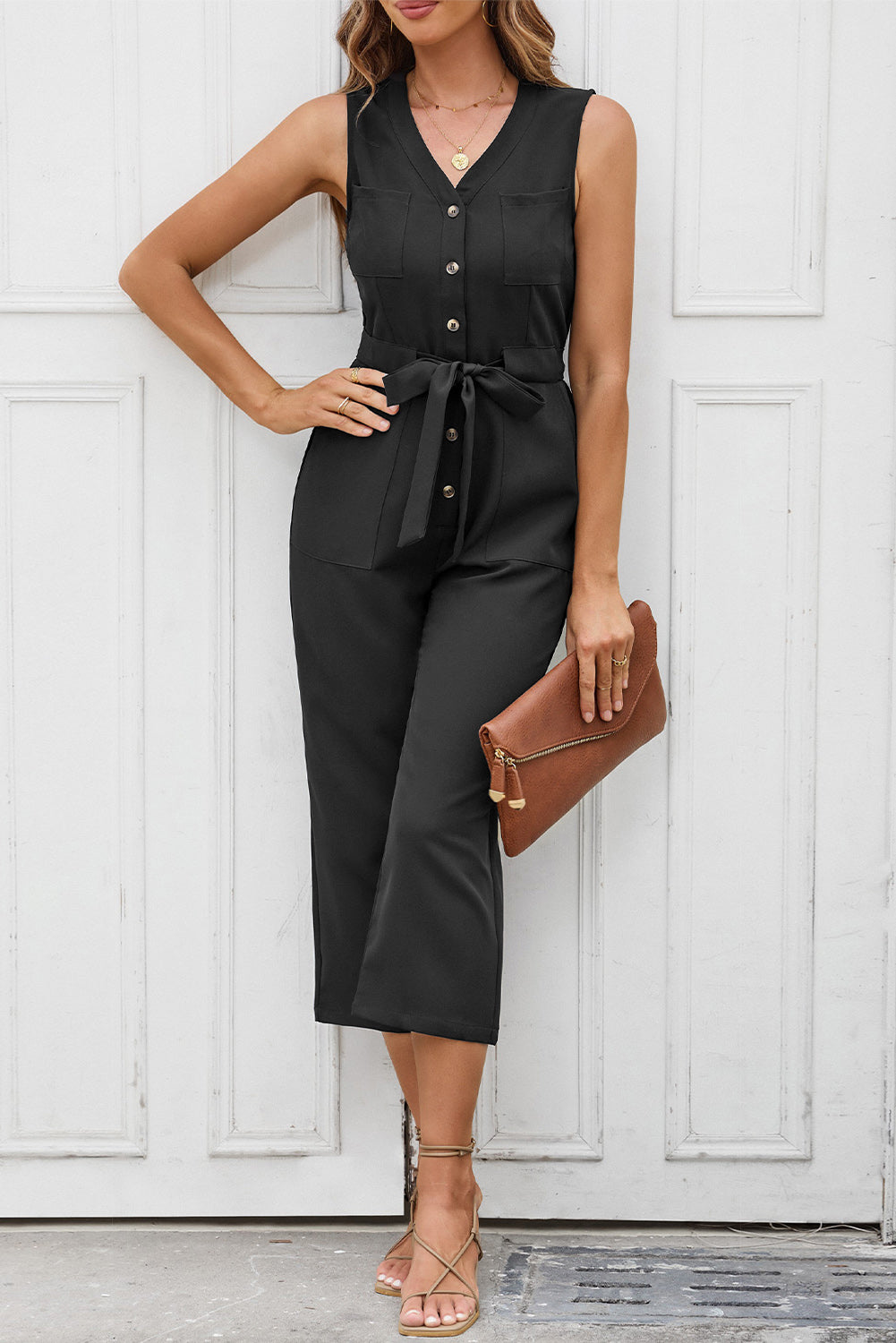 Sleeveless Cropped Jumpsuit