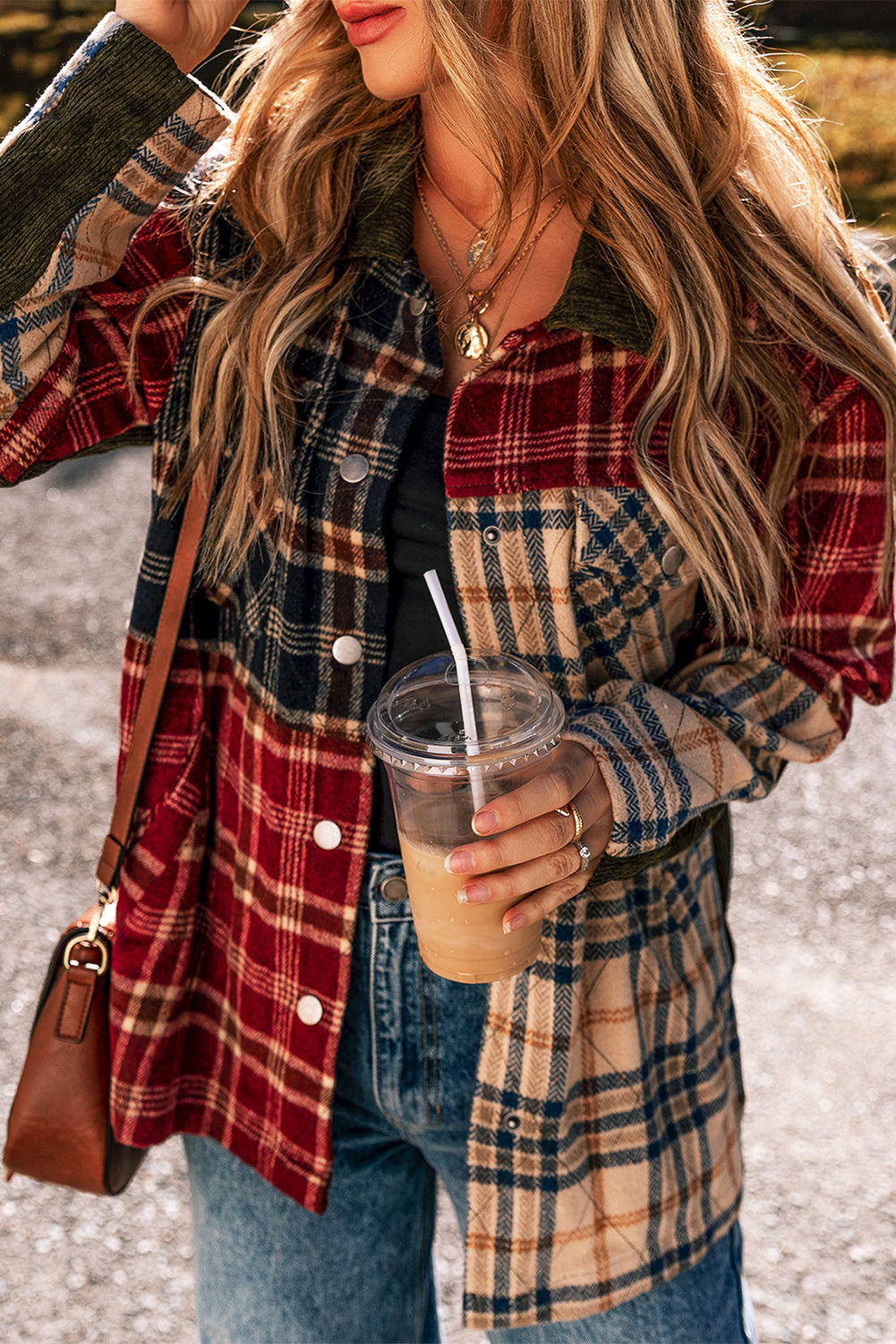 Plaid Patchwork Retro Shacket