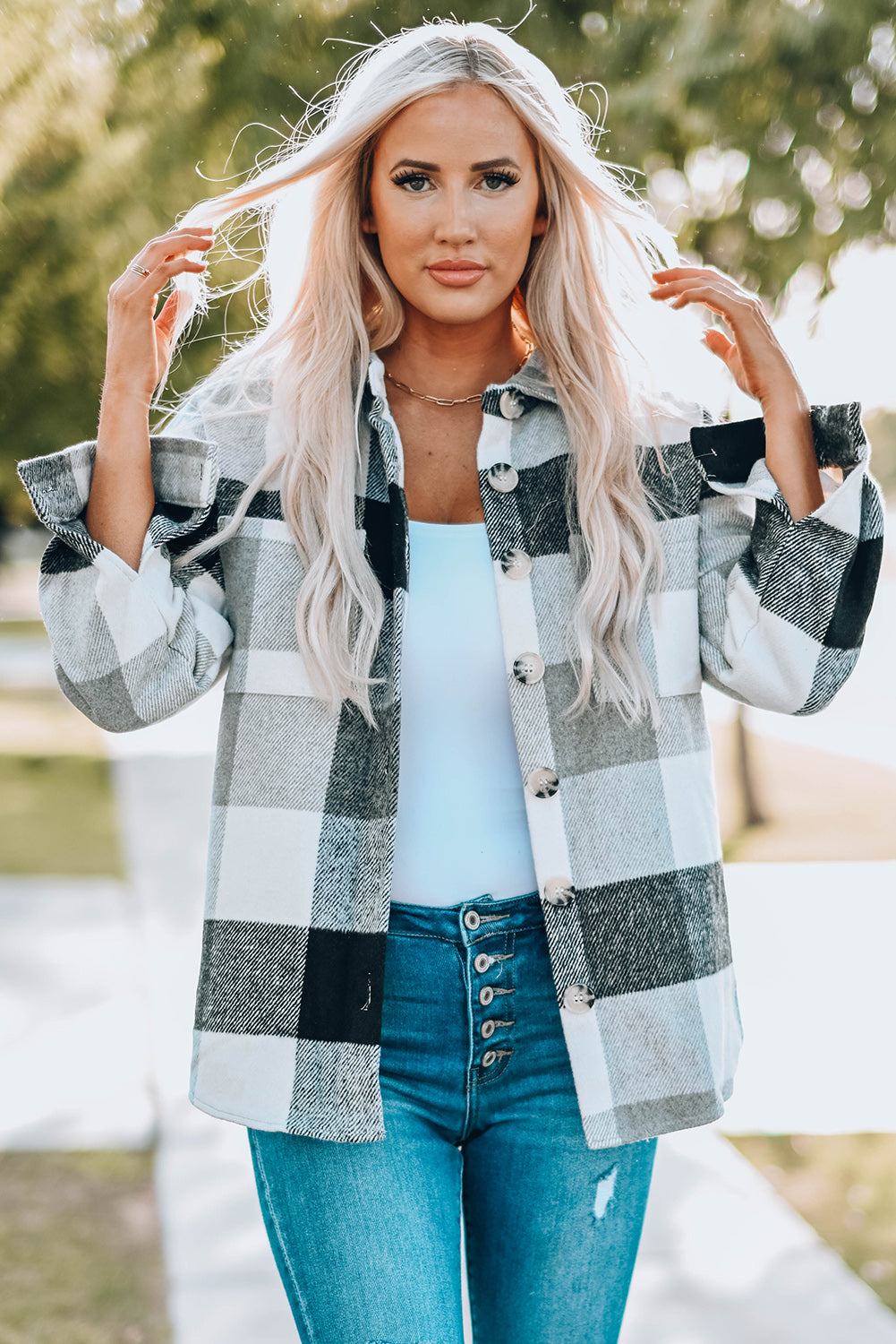 Plaid Color Block Jacket