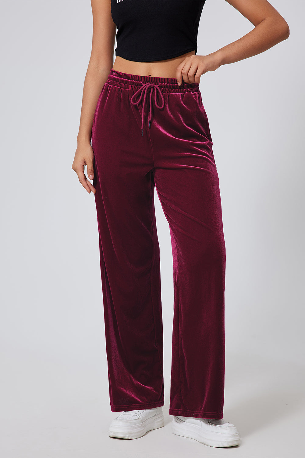 Drawstring Wide Leg Pants