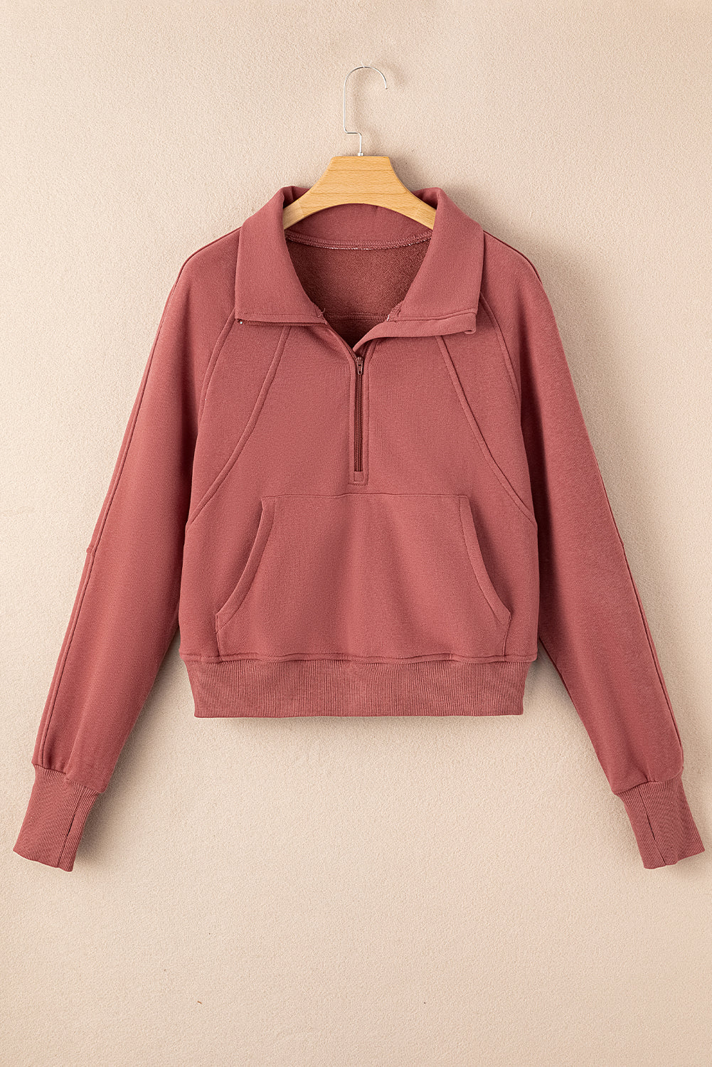 Fleece Lined Thumbhole Sweatshirt