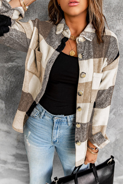 Plaid Color Block Jacket