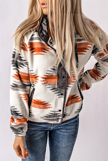 Aztec Snap Button Fleece Jacket