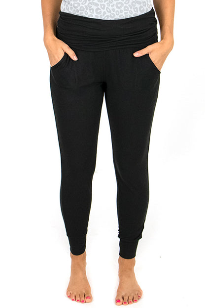 High Waist Pleated Leggings