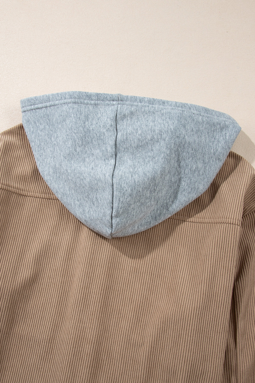 Hooded Drawstring Corduroy Shacket