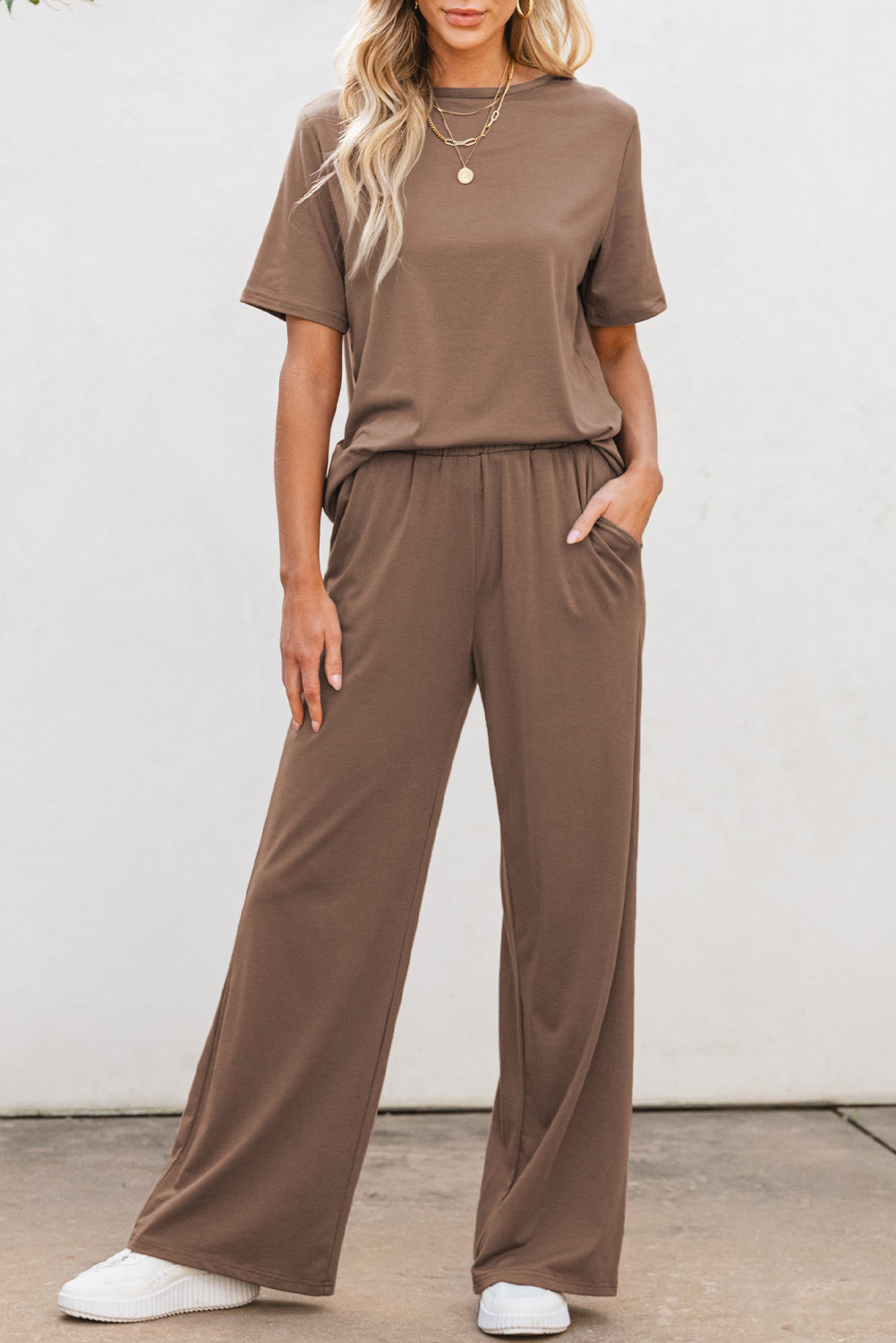 2pcs Wide Leg Pants Set