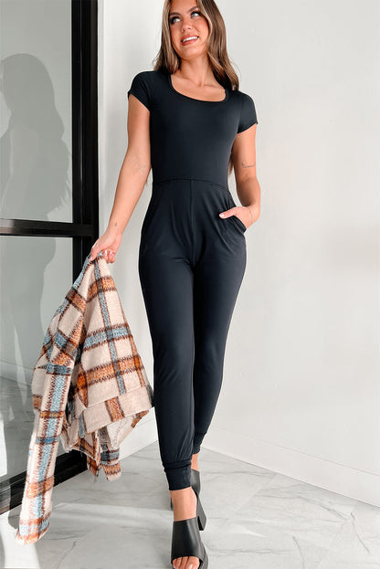 Short Sleeve Jogger Jumpsuit