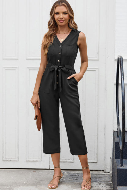 Sleeveless Cropped Jumpsuit