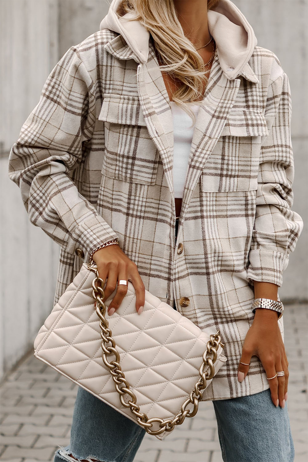 Plaid Hood Shacket