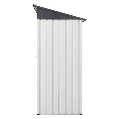 XWT016 Garden Metal Storage Lifter Shed Gray White 5x3x6ft outdoor storing tools Rainproof Hinge door version