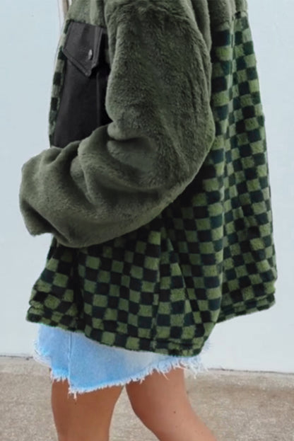 Fleece Checkerboard Jacket