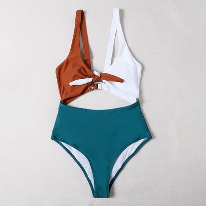 Color Block One-Piece Bikini