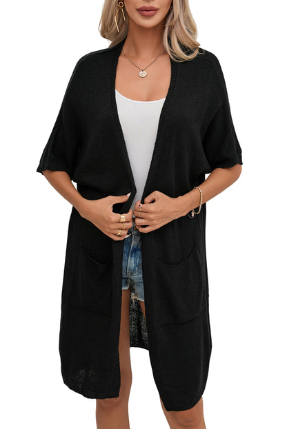 Black Dolman Half Sleeve Cardigan