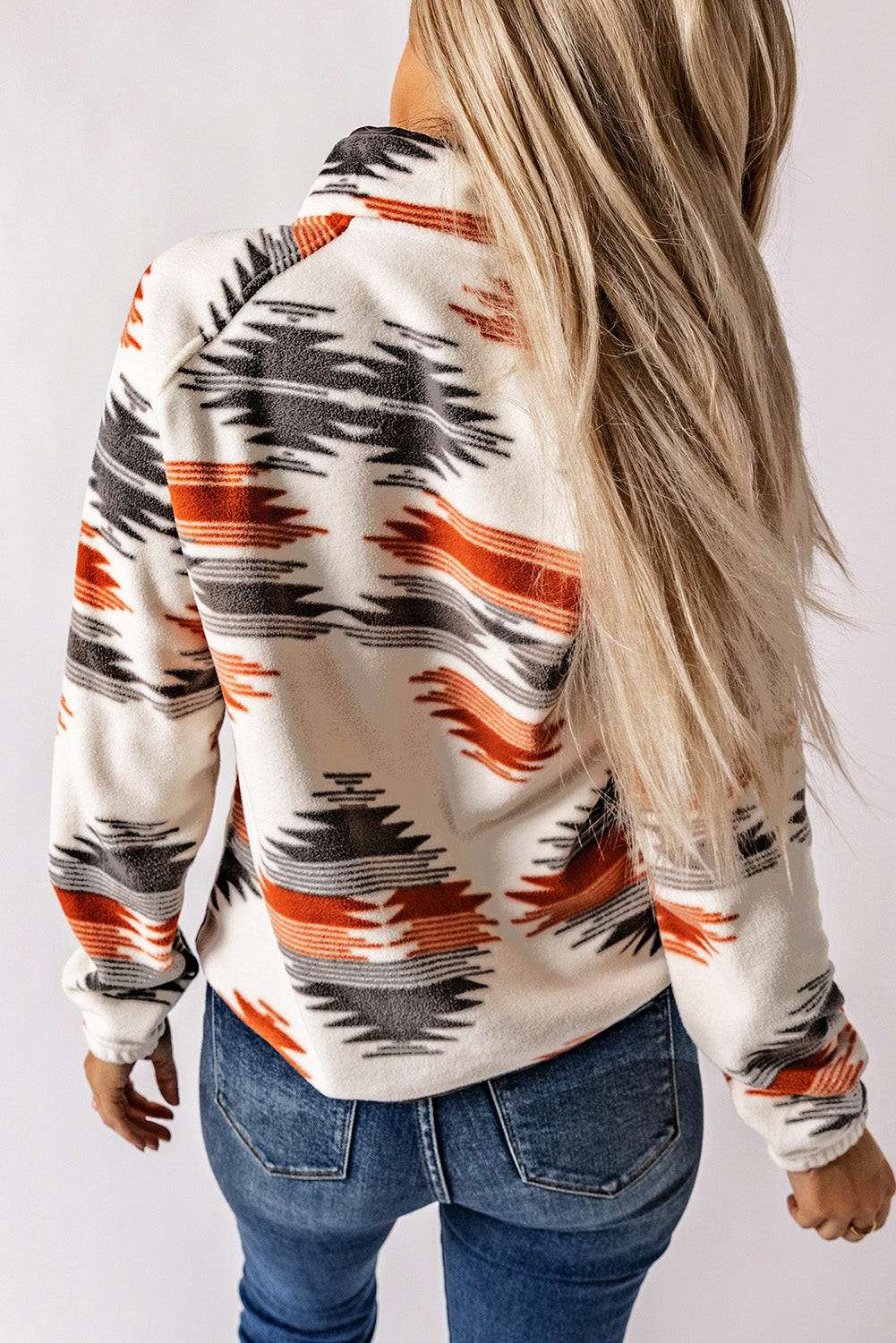 Aztec Snap Button Fleece Jacket