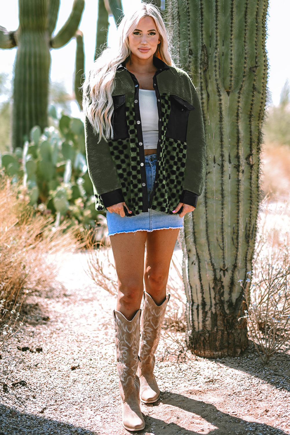 Fleece Checkerboard Jacket