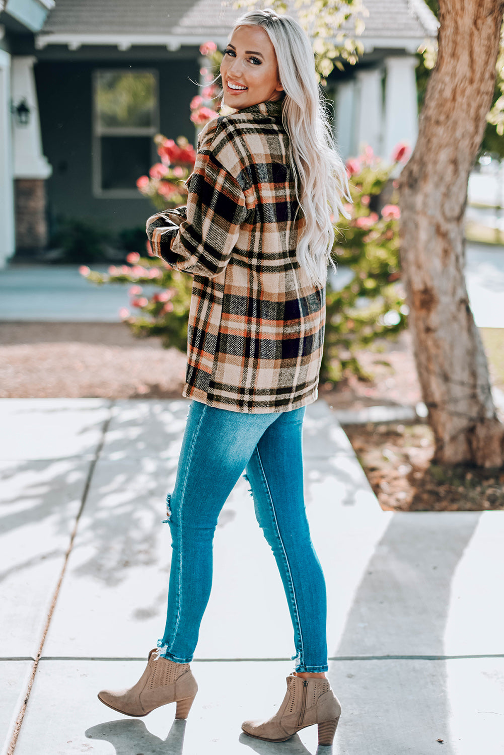 Geometric Plaid Shacket