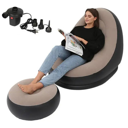 Inflatable Air Mattress Lazy Sofa & Ottoman