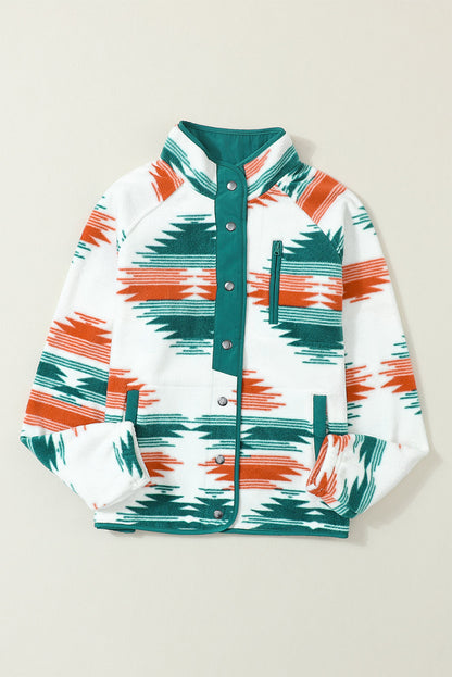 Aztec Snap Button Fleece Jacket