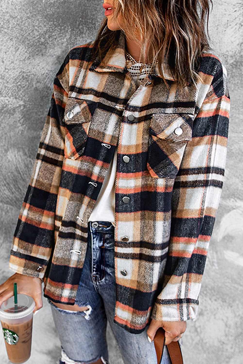 Geometric Plaid Shacket