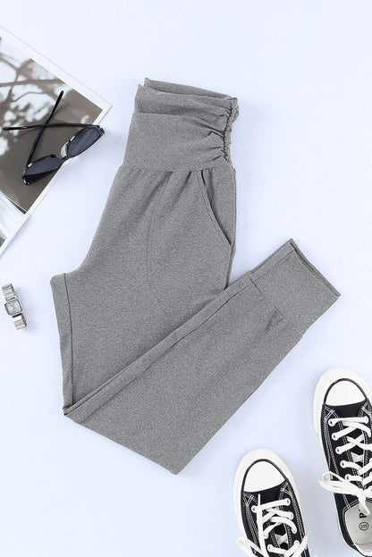 High Waist Pleated Leggings