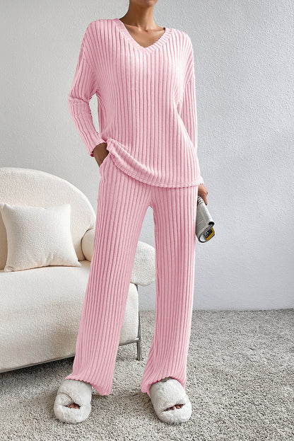 Ribbed Knit Two-piece Outfit