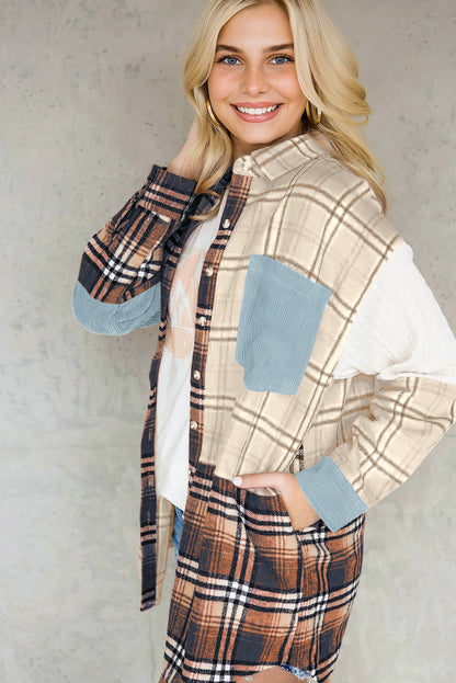 Plaid Color Block Shacket