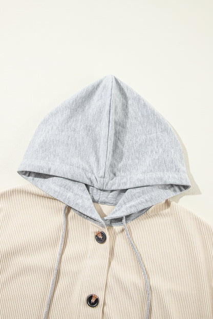 Hooded Oversized Corduroy Shacket