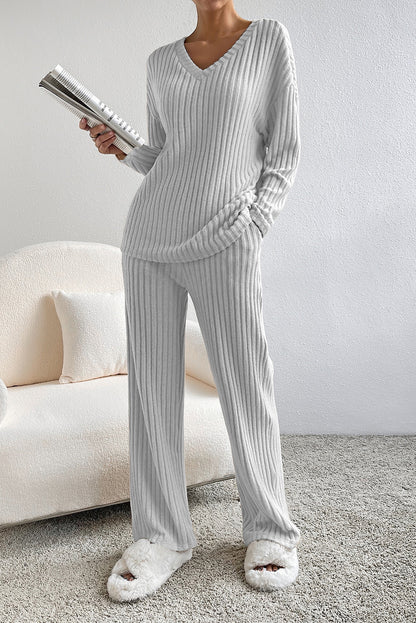 Ribbed Knit Two-piece Outfit