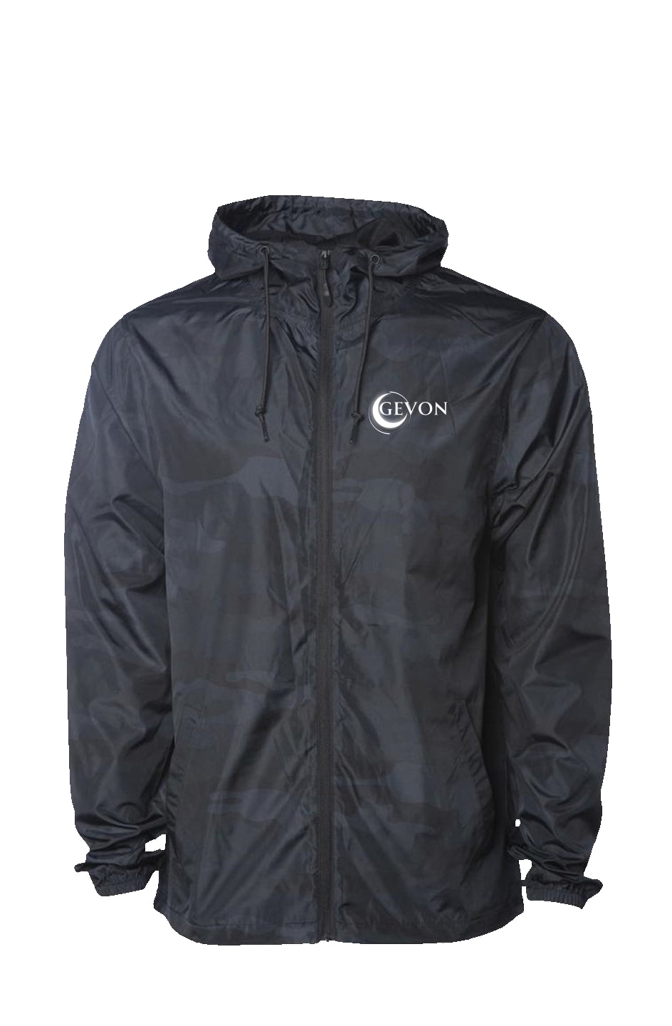 Gevon - Black Camo Water Resistant Windbreaker