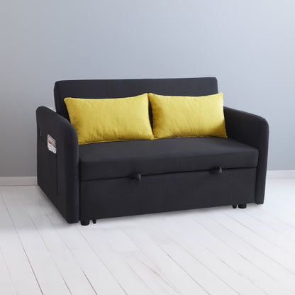 Twins Sofa Bed - Black Fabric