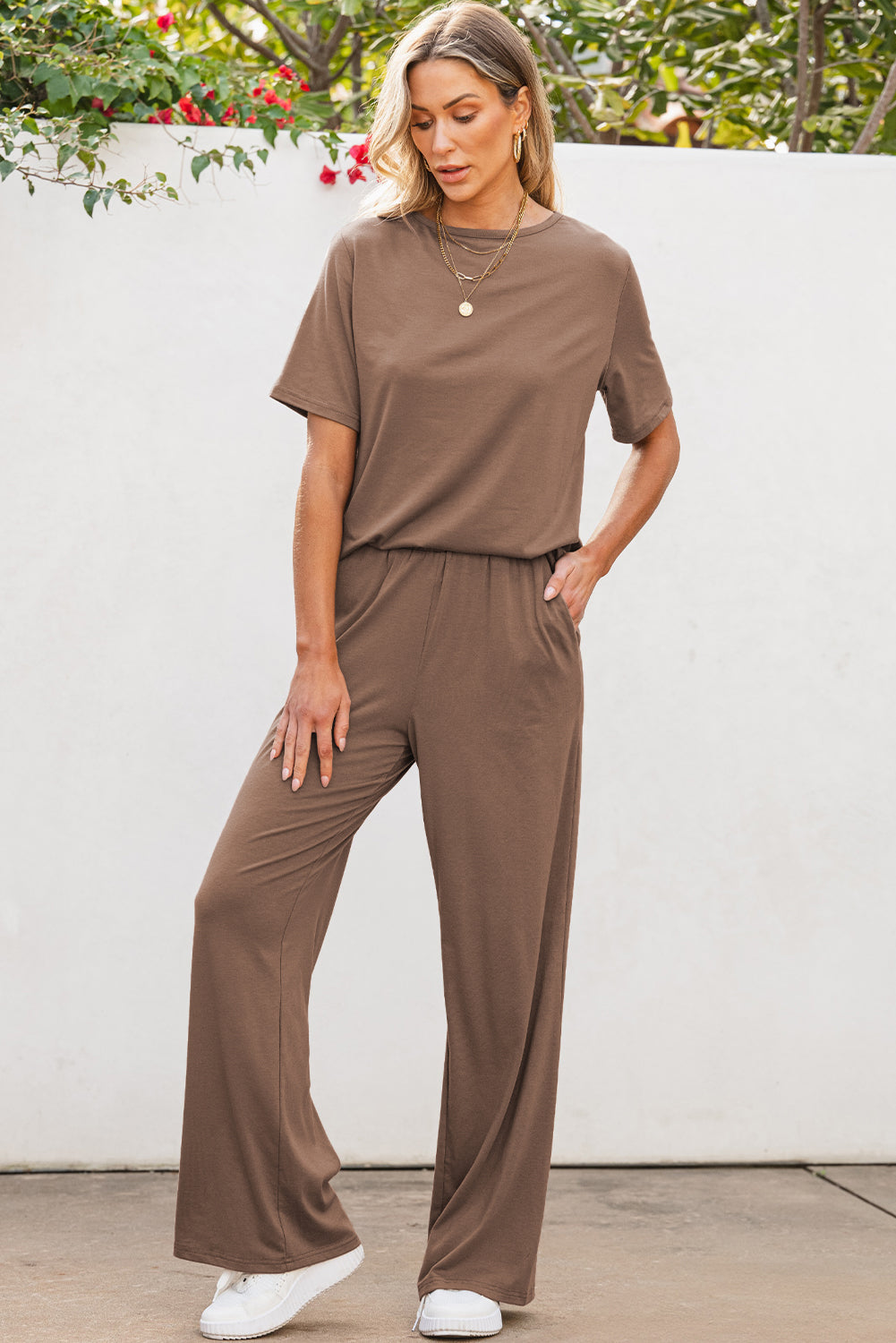 2pcs Wide Leg Pants Set