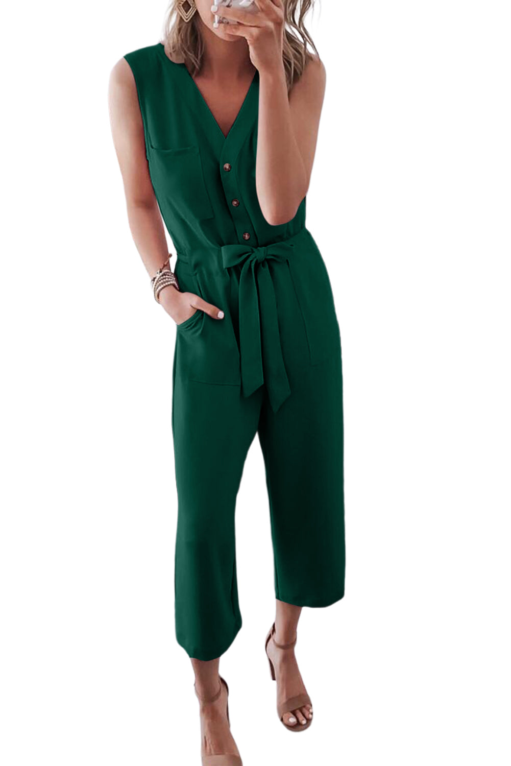 Sleeveless Cropped Jumpsuit