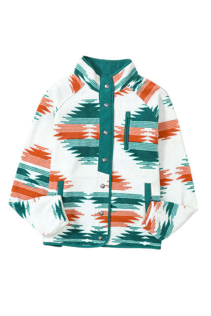 Aztec Snap Button Fleece Jacket