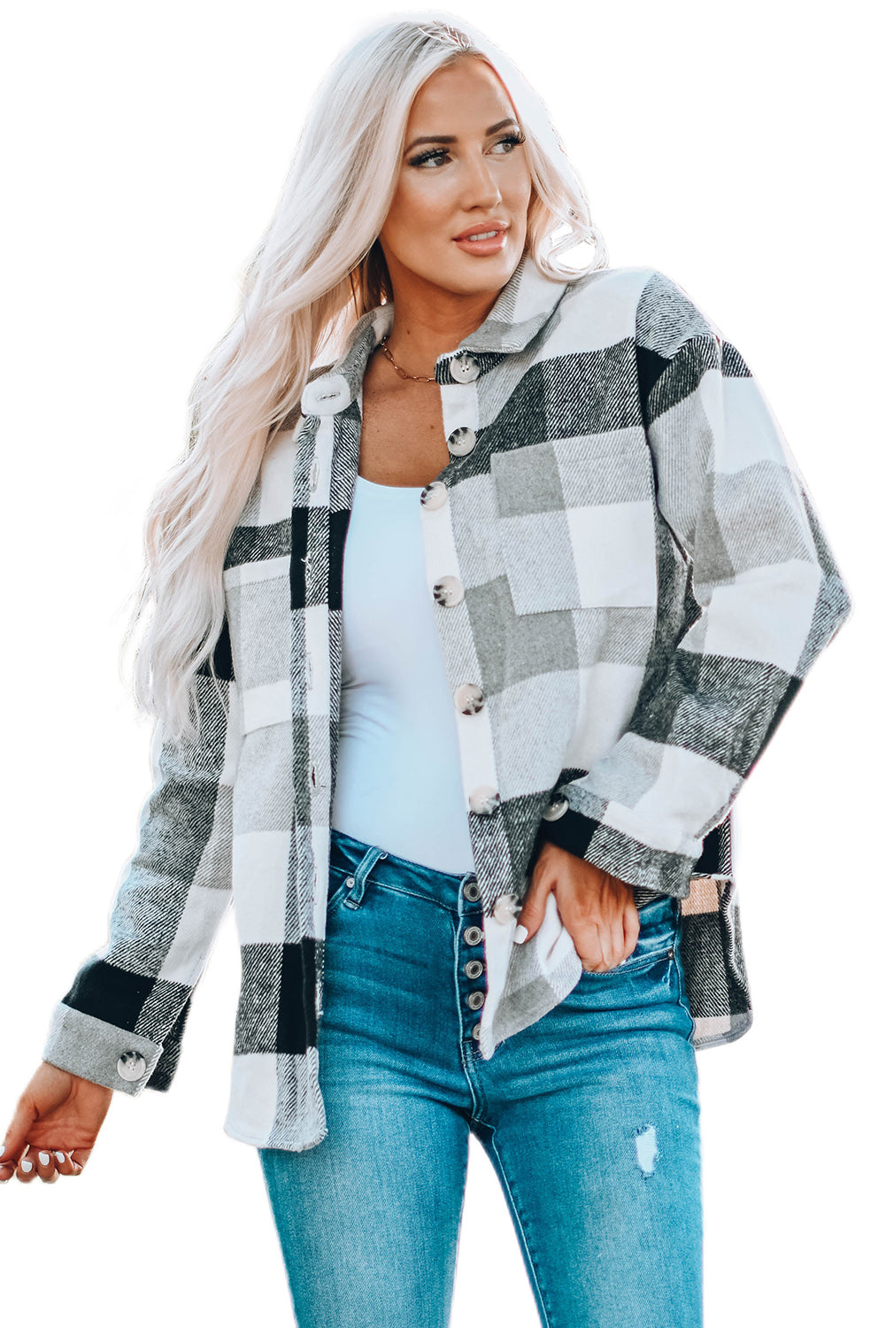 Plaid Color Block Jacket